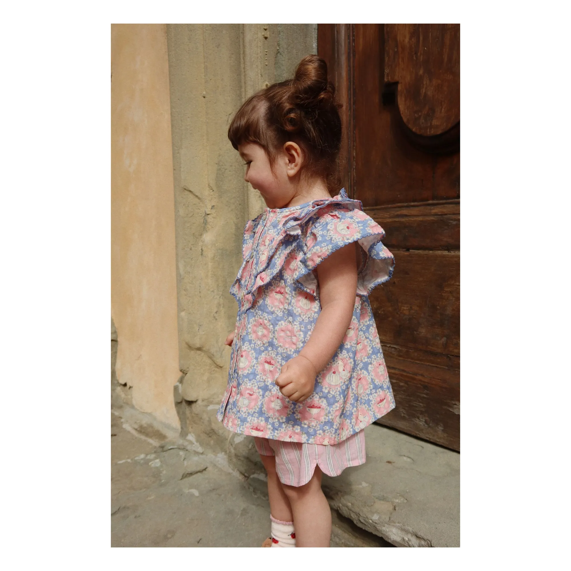 Blouse Kim Snacks Coton Bio | Bleu- Image produit n°1