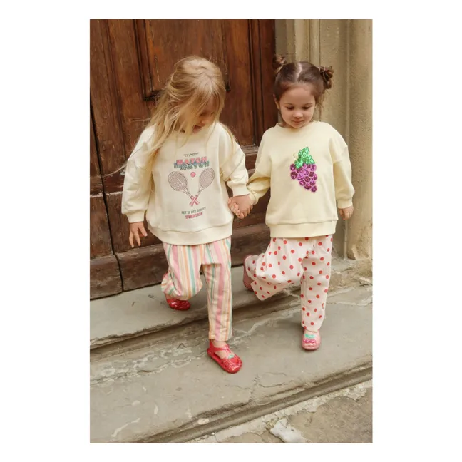 Pantaloni a righe in cotone organico Frankie | Rosa