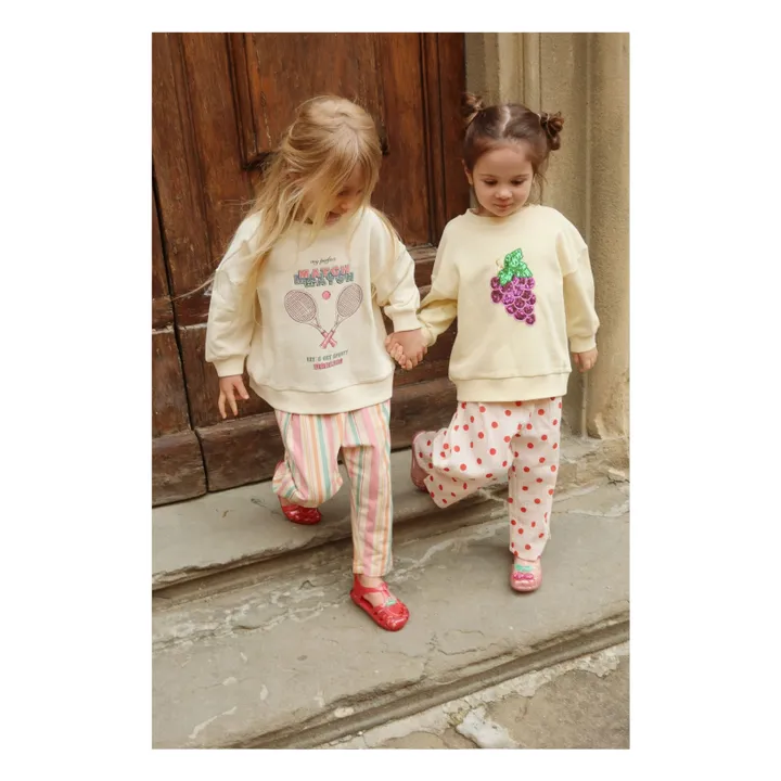 Pantalón Frankie a rayas de algodón orgánico | Rosa- Imagen del producto n°1