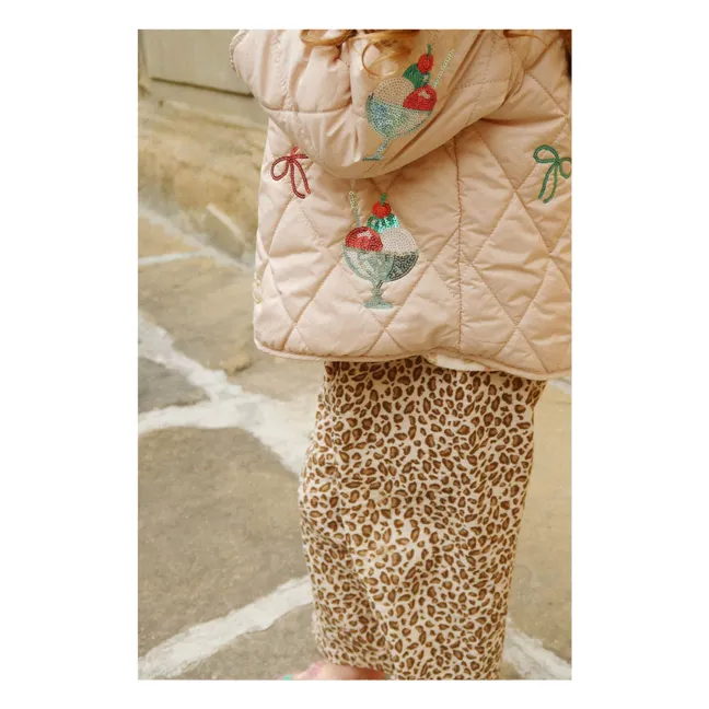 Chaqueta acolchada de lentejuelas Flora Glaces | Rosa Pálido