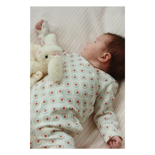 Geometric organic cotton jumpsuit | Ecru