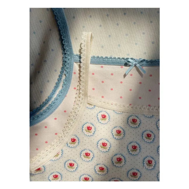 Lot de 2 Débardeurs Pois Coton Bio | Ecru