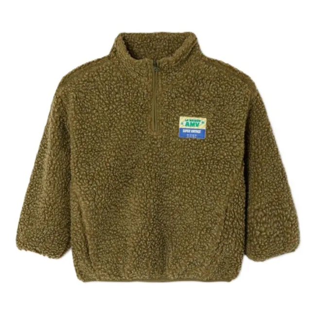 Sweat Demi Zip Hoktown | Brun kaki