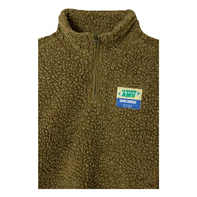 Sweat Demi Zip Hoktown | Brun kaki