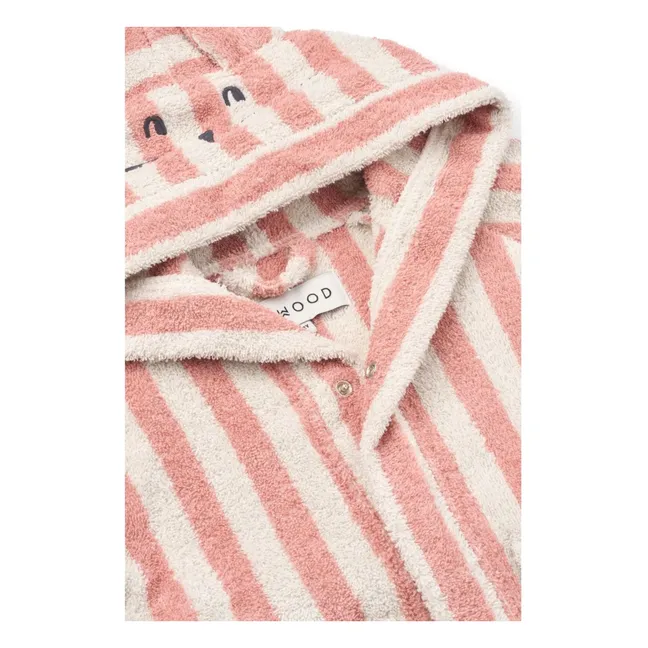Lily bathrobe | Coral blush/crème