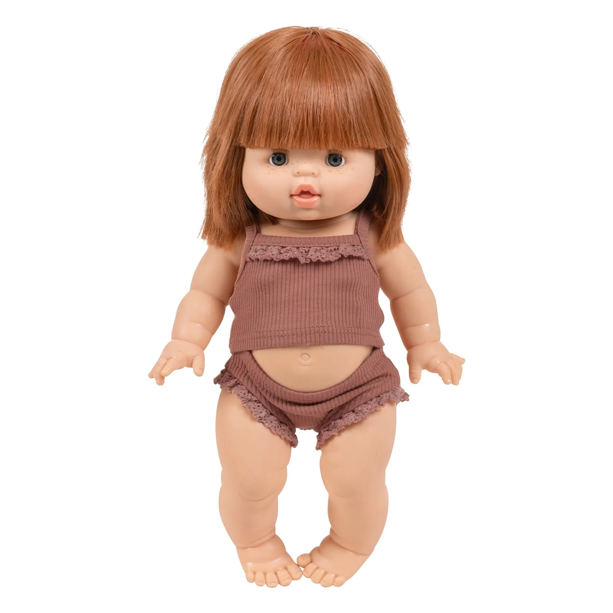 Minikane Clay Capucine Sleepy-Eyed Doll In Rib Knit Set