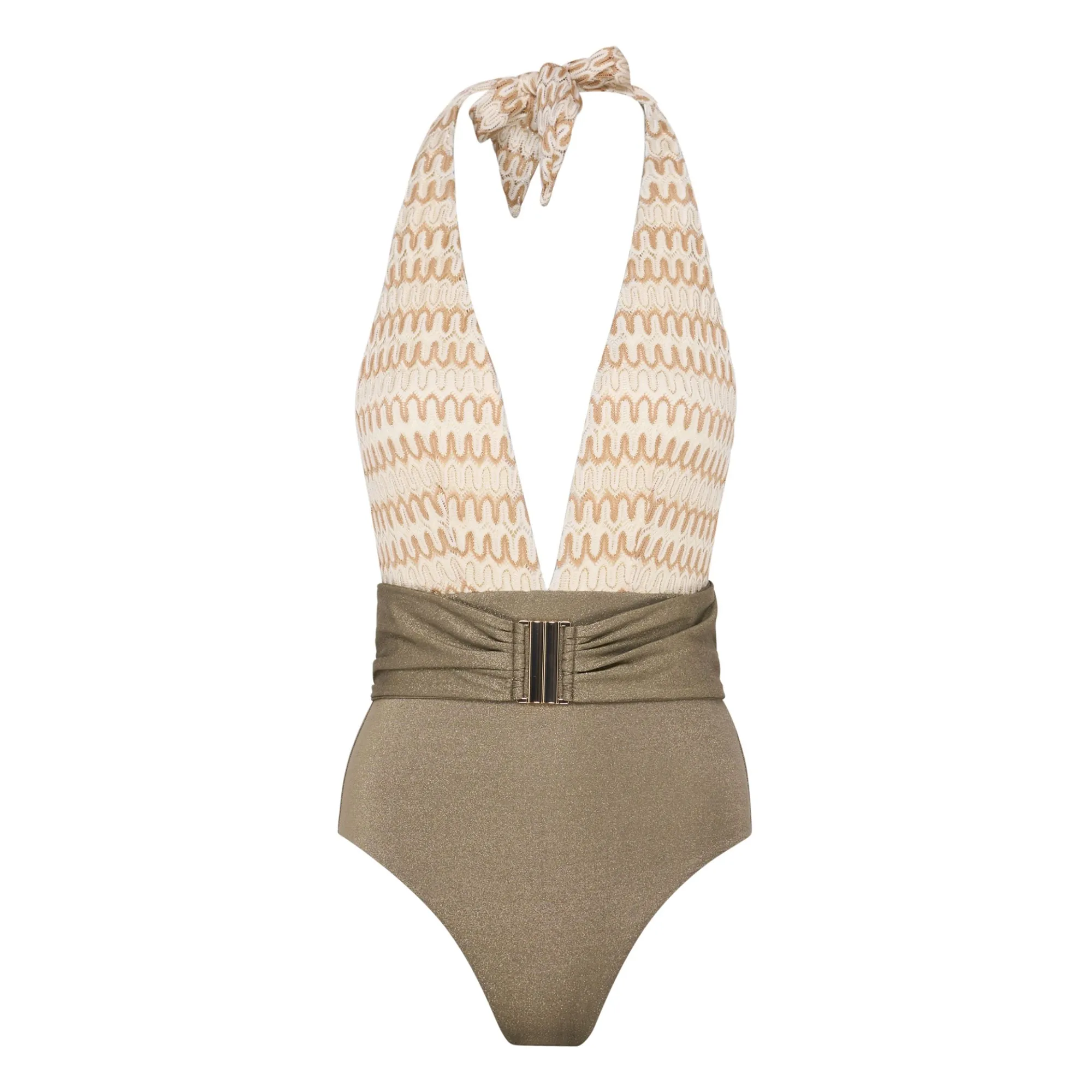 Lison Paris White Sunset Crochet 1-Piece Swimsuit