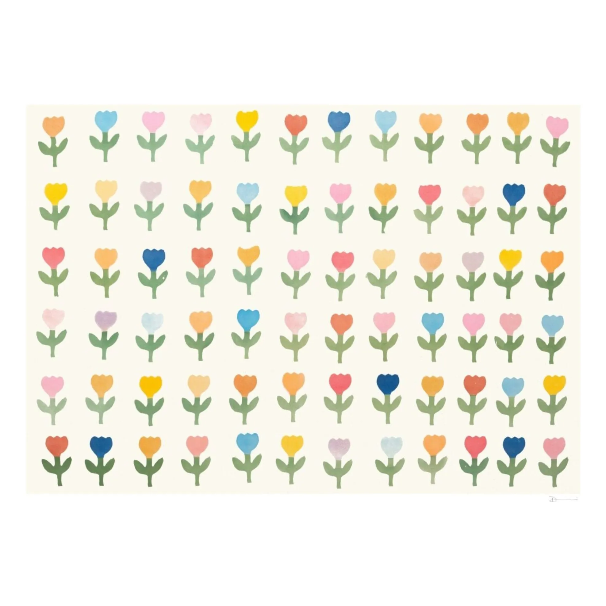 Poster And Frame Multicoloured 72 Flowers Poster