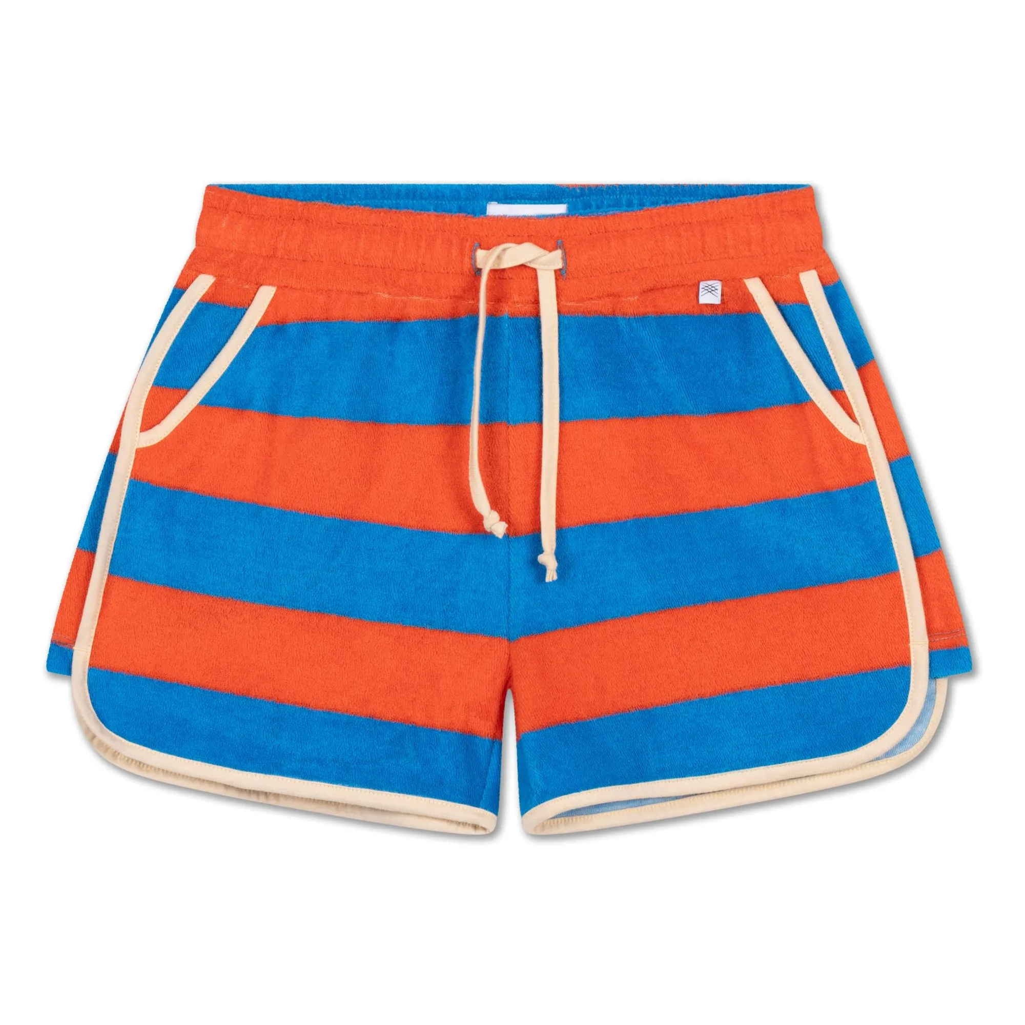 Repose Ams Red Striped Organic Cotton Jogger Shorts