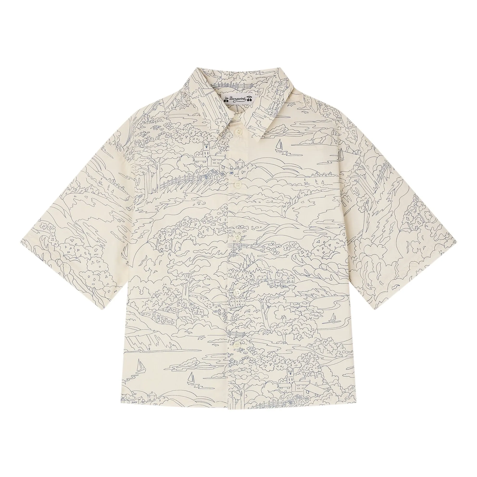 Bonpoint Boys Ecru Erian Paysage Organic Cotton Shirt