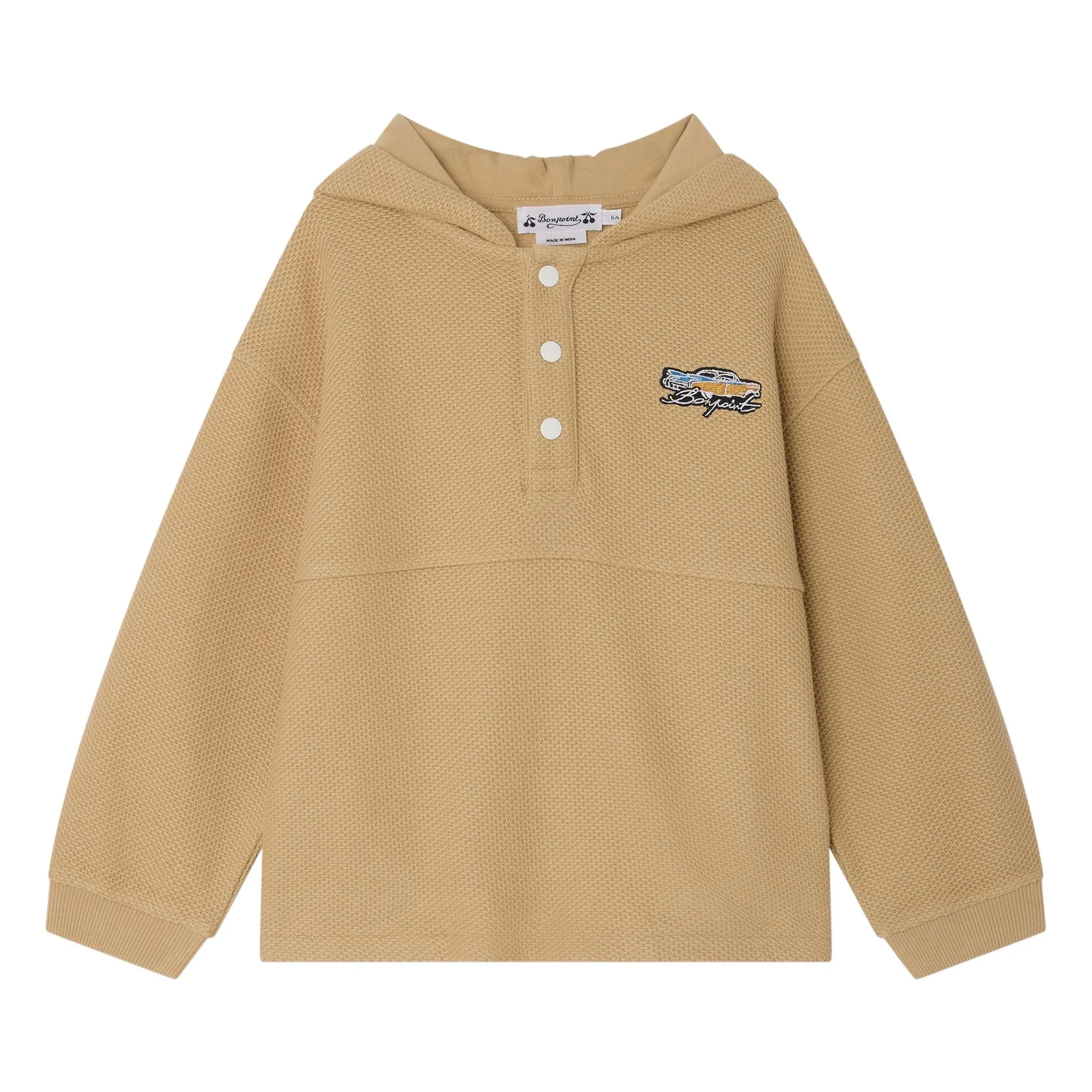 Bonpoint Boys Beige Edan Organic Cotton Hoodie