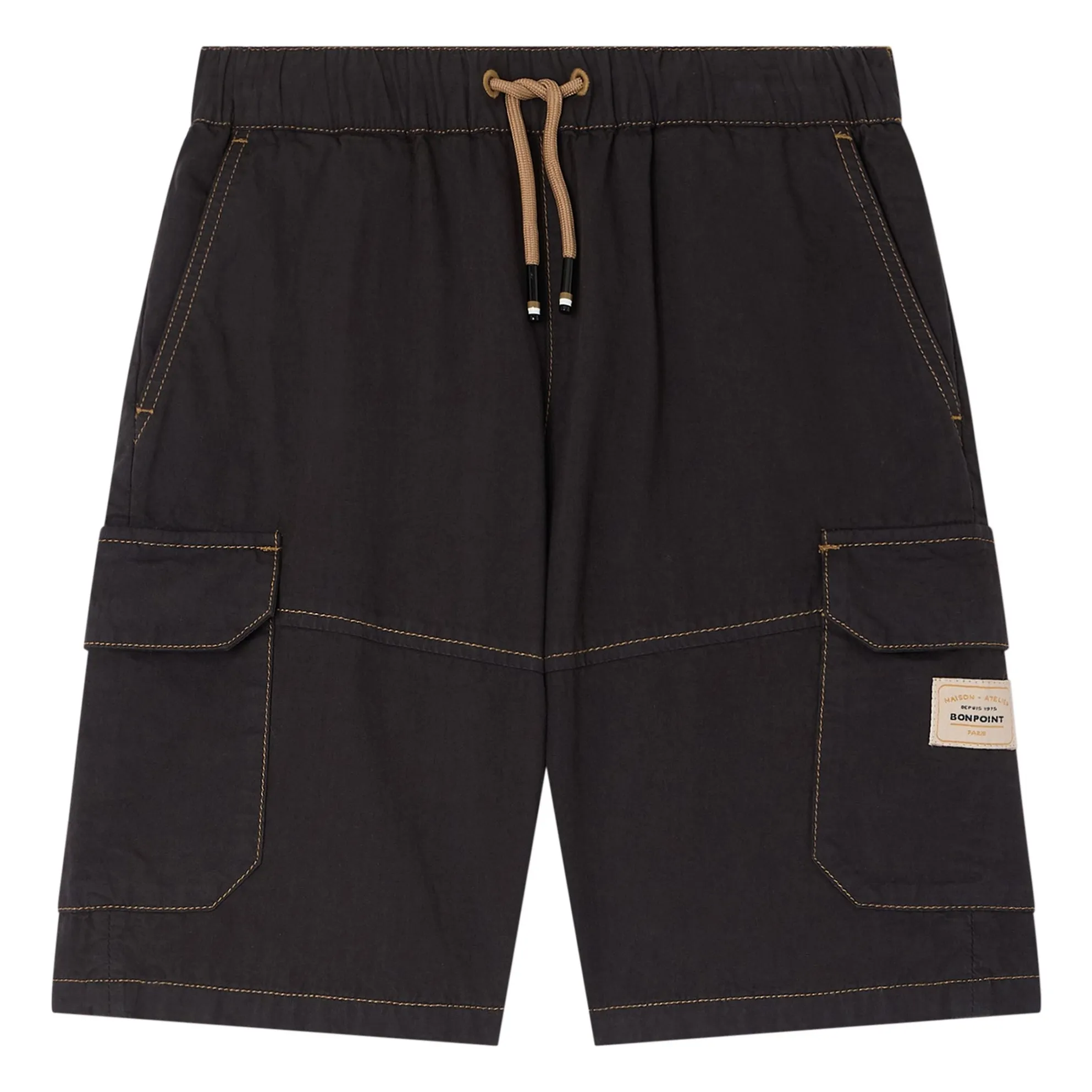 Bonpoint Boys Black Lawson Organic Cotton Cargo Shorts