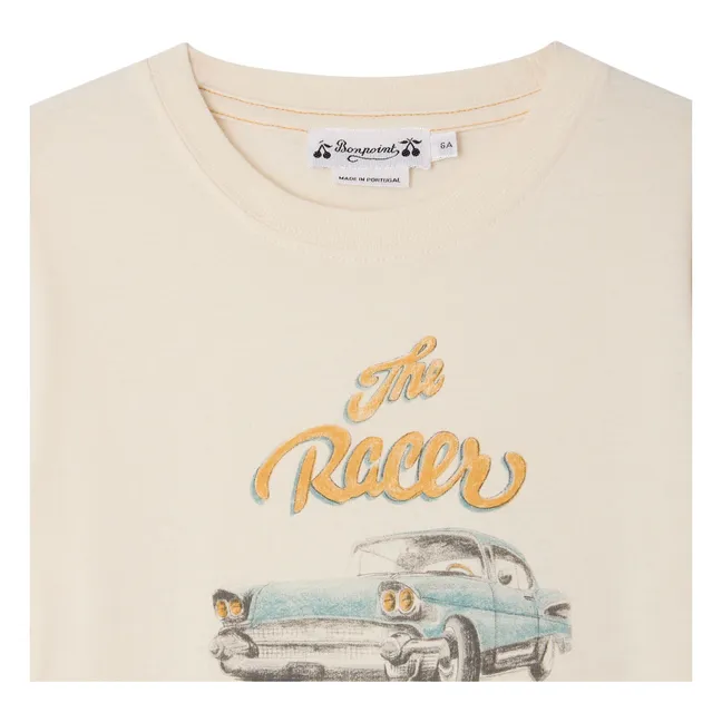 T-shirt Thibald Voiture Coton Bio | Ivoire