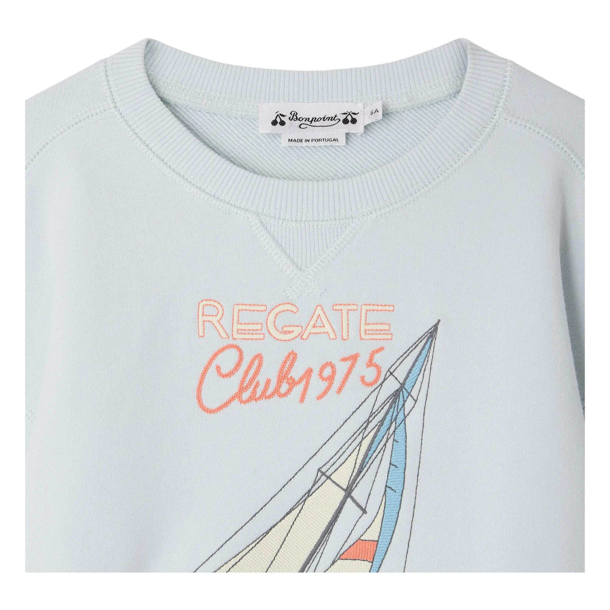 Sudadera de algodón orgánico Erol Bateau | Azul Pálido- Imagen del producto n°2