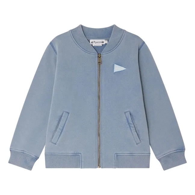 Loreto organic cotton bomber | Azure blue