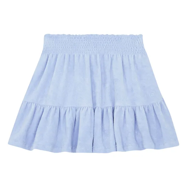 Organic Towelling Smock Short Skirt | Ice blue