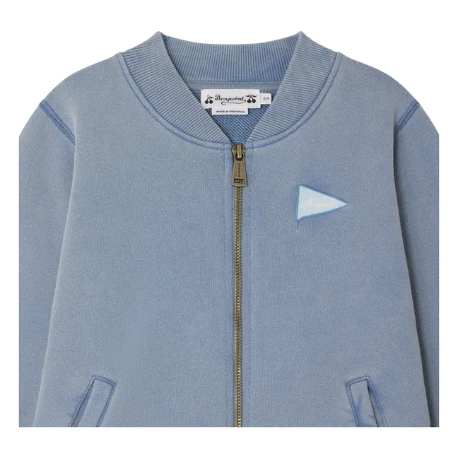 Loreto organic cotton bomber | Azure blue