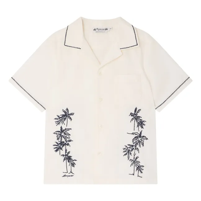 Camisa Steve de algodón orgánico bordada | Crema