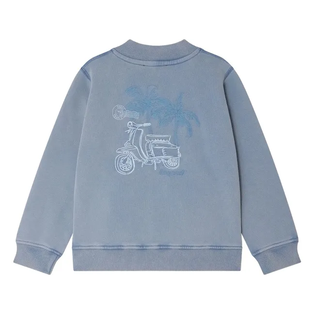 Loreto organic cotton bomber | Azure blue