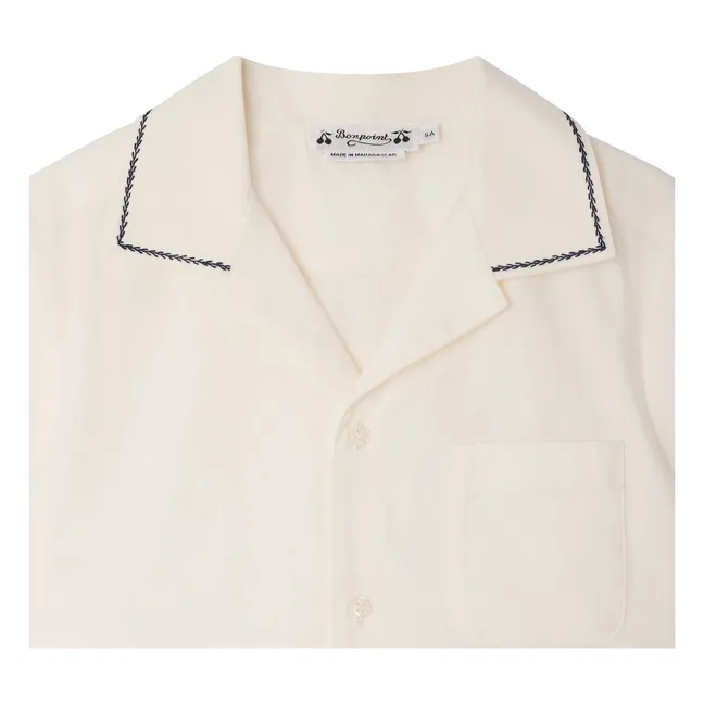 Camisa Steve de algodón orgánico bordada | Crema