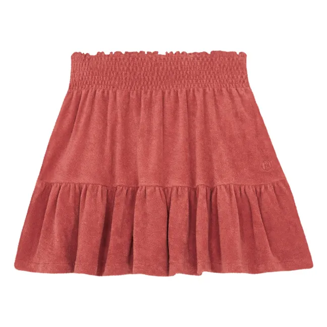 Organic Towelling Smock Short Skirt | Terracotta