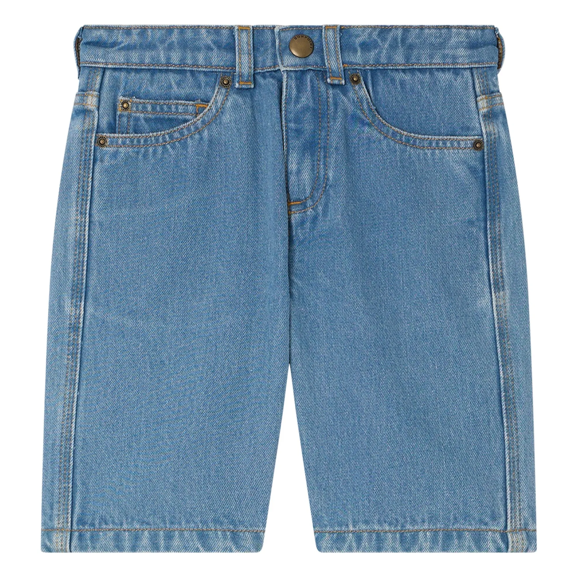 Bonpoint Boys Blue Elvio Denim Bermuda Shorts Organic Cotton