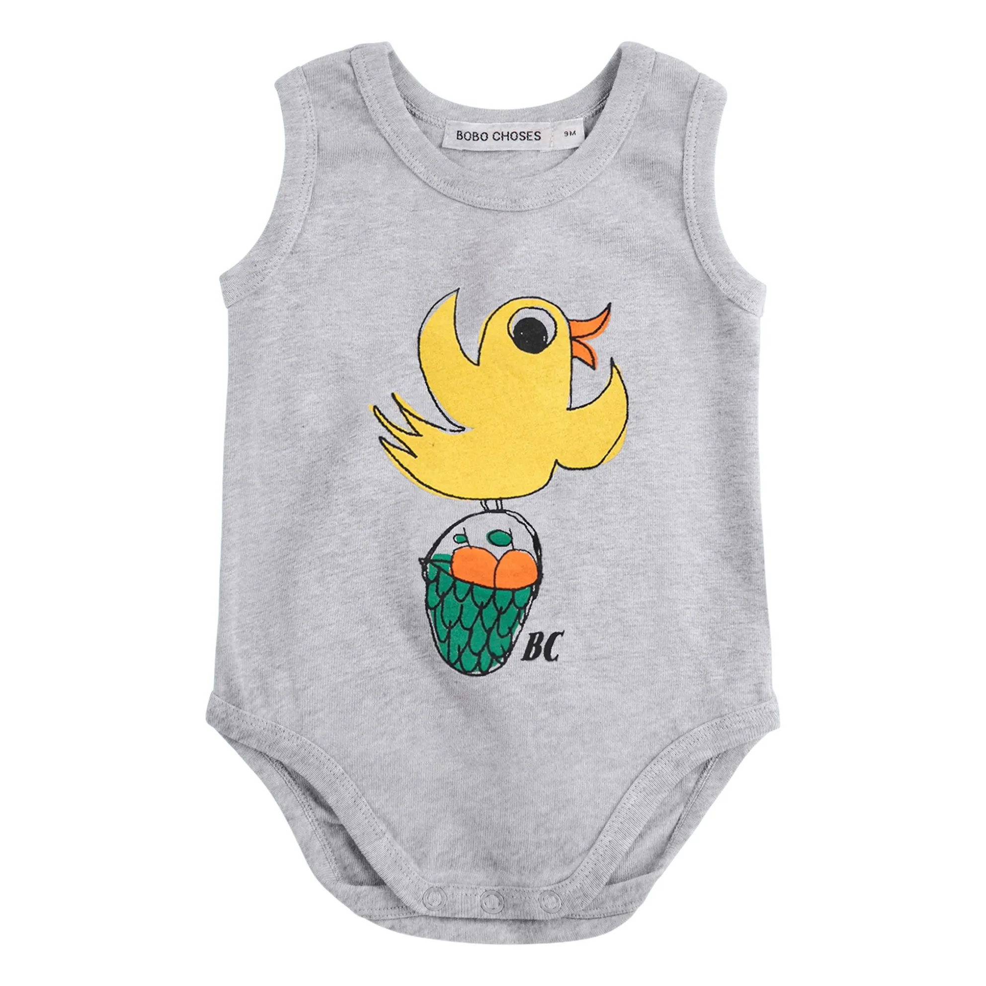Bobo Choses Heather Grey Body Tank Top Oiseau Coton Bio