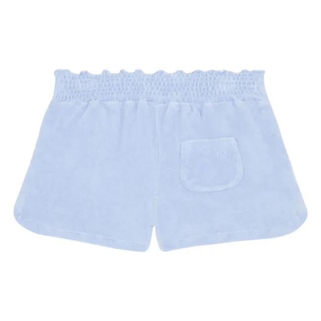 Pantalón corto de rizo orgánico para niña | Ice blue