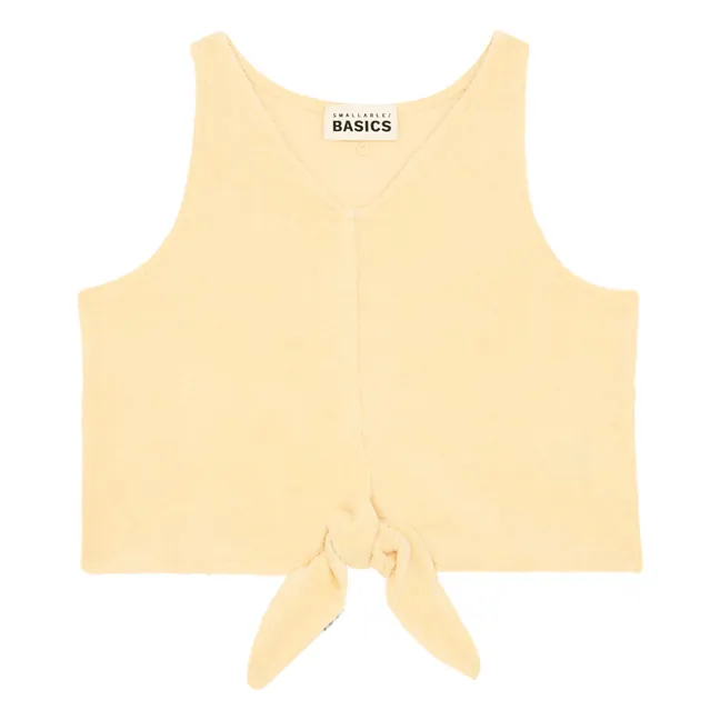 Camiseta de tirantes de rizo orgánico para niña | Amarillo palo