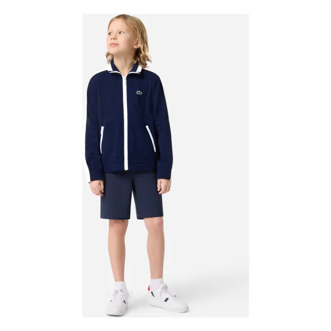 Sudadera deportiva con cremallera de algodón orgánico | Azul Marino