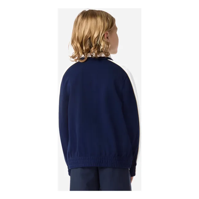 Organic Cotton Sport Zip Sweat | Navy blue