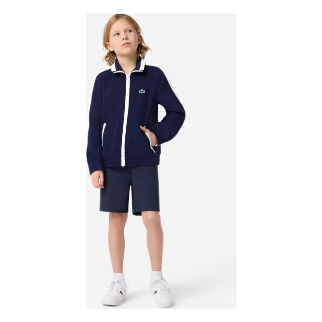 Sudadera deportiva con cremallera de algodón orgánico | Azul Marino