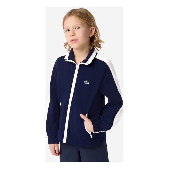 Organic Cotton Sport Zip Sweat | Navy blue