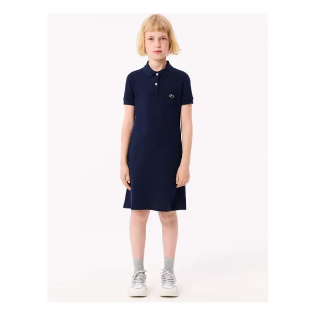 Abito polo in cotone biologico | Blu marino