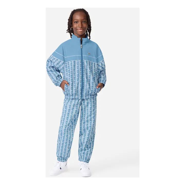 Conjunto de chaqueta y jogger de fibra reciclada con monograma | Azul Claro- Imagen del producto n°2