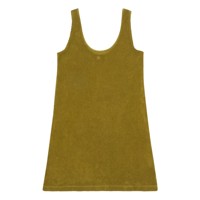 Terry short dress | Olive green