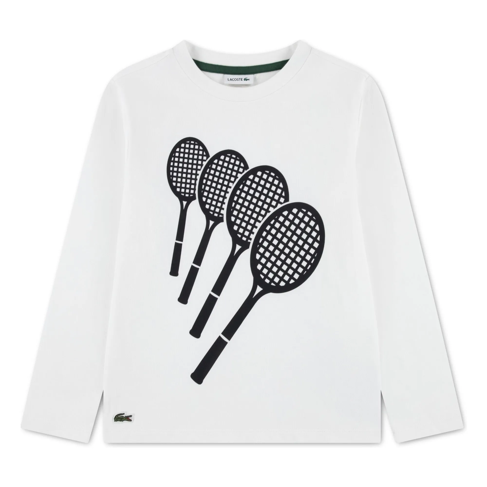 Lacoste Off White Tennis Rackets T-Shirt Organic Cotton