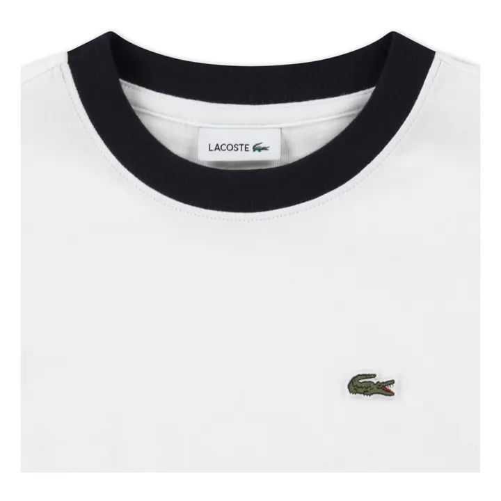 Camiseta de manga contrastada con logotipo de algodón orgánico | Blanco Roto- Imagen del producto n°1