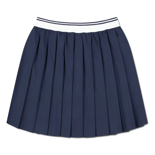 Jupe Plissée Fibres Recyclées | Bleu marine
