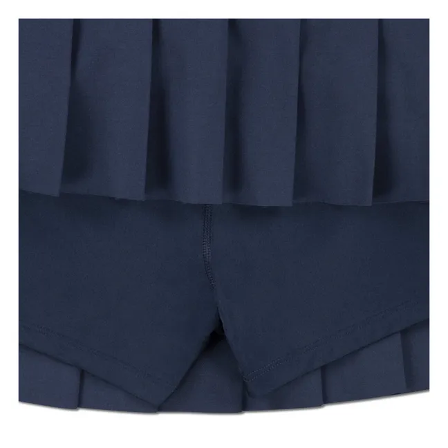 Recycled Fiber Pleated Skirt | Navy blue