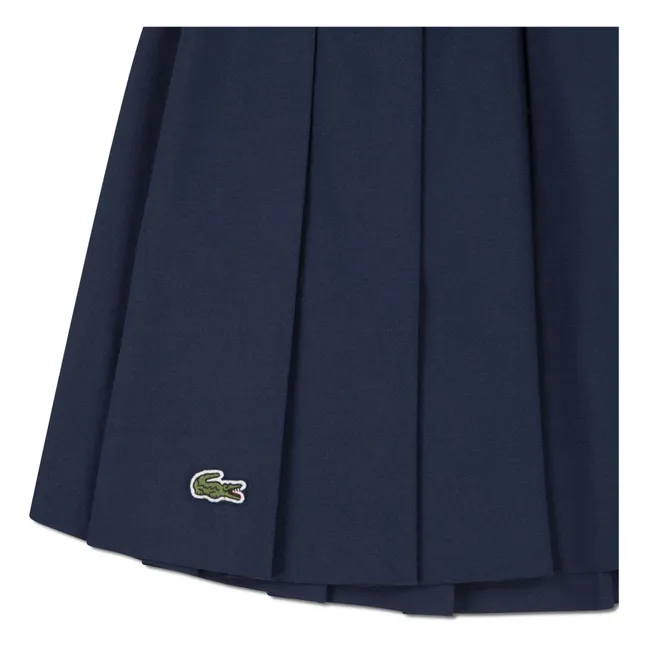 Recycled Fiber Pleated Skirt | Navy blue