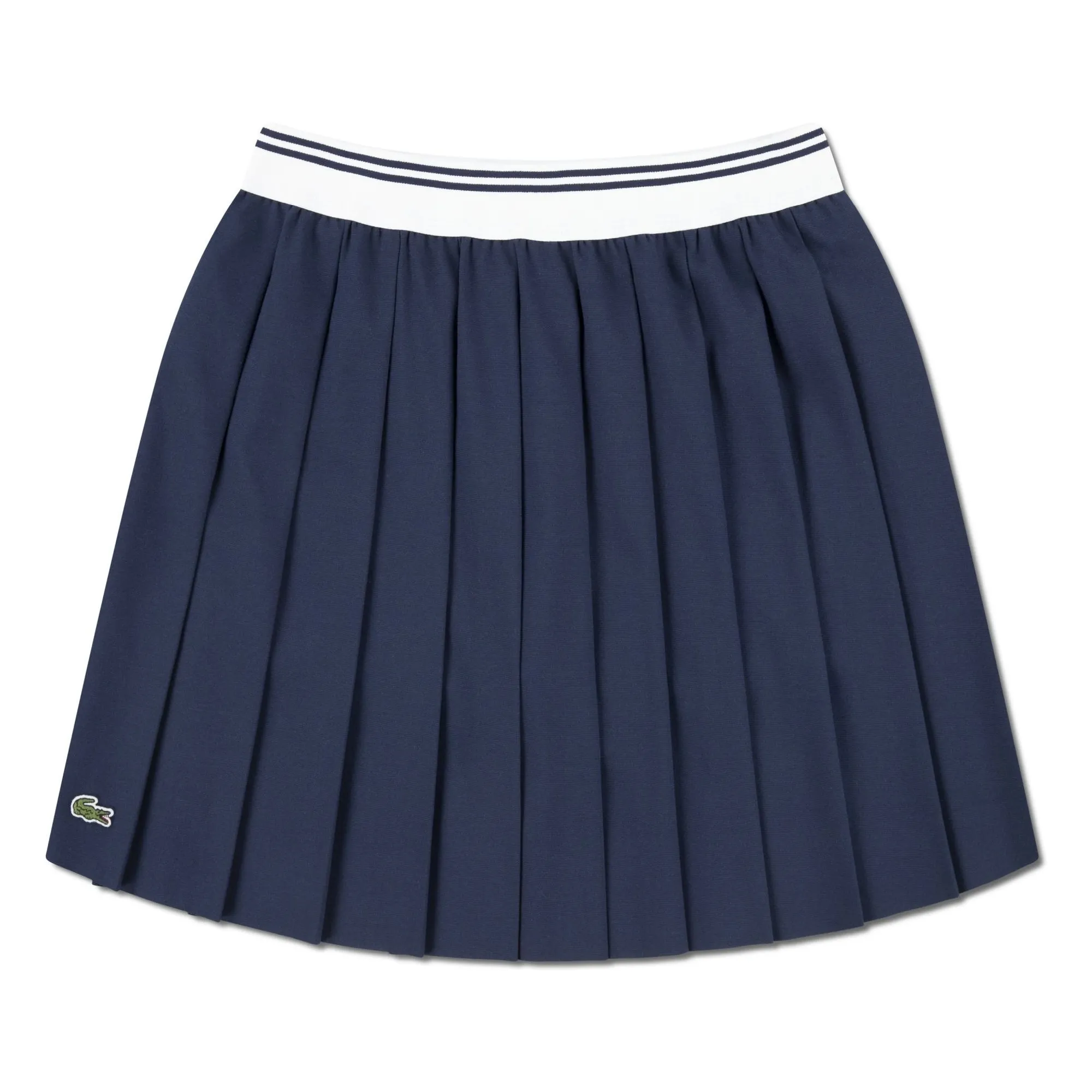 Lacoste Navy Blue Recycled Fiber Pleated Skirt