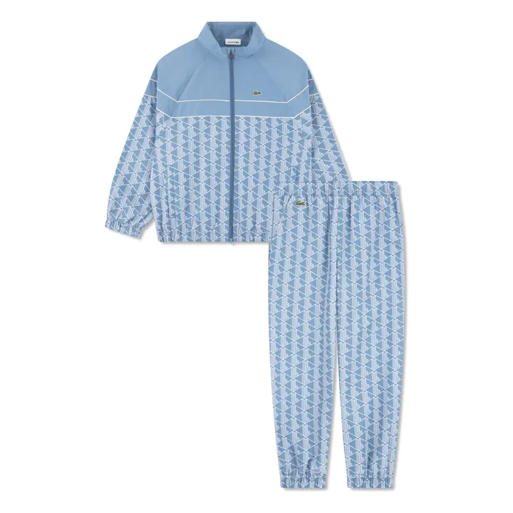 Conjunto de chaqueta y jogger de fibra reciclada con monograma | Azul Claro- Imagen del producto n°0