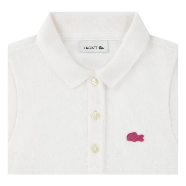 Polo sin mangas con logotipo de algodón orgánico | Blanco Roto