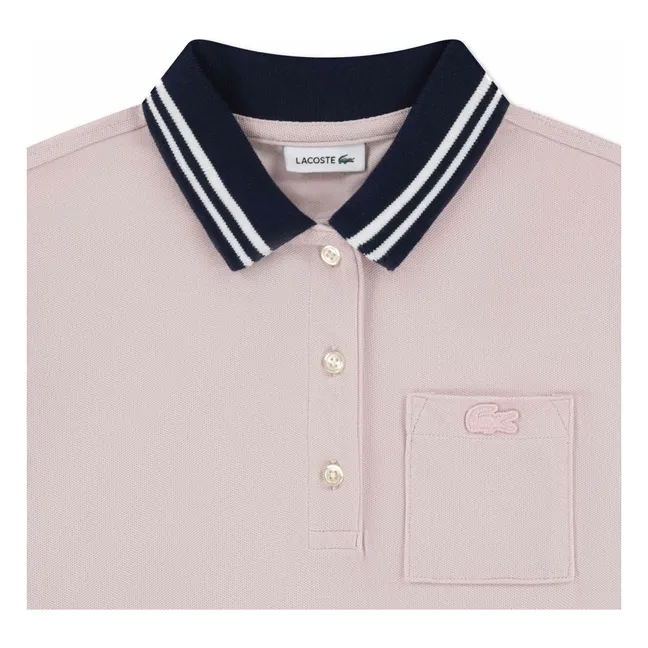 Polokleid mit Plissee aus Bio-Baumwolle | Blassrosa