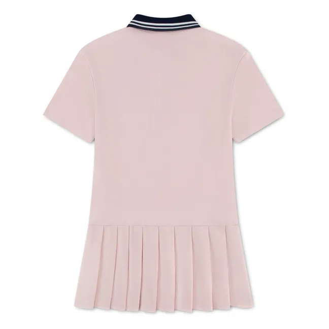 Polokleid mit Plissee aus Bio-Baumwolle | Blassrosa