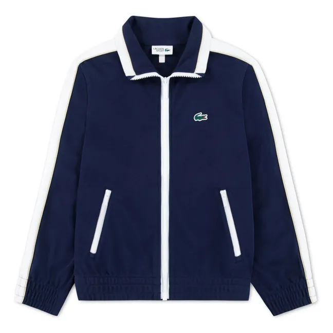 Sudadera deportiva con cremallera de algodón orgánico | Azul Marino