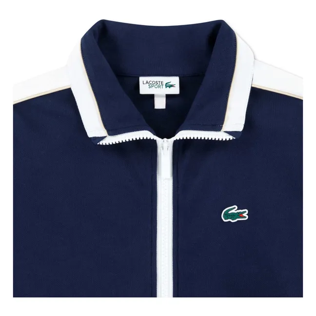 Sudadera deportiva con cremallera de algodón orgánico | Azul Marino