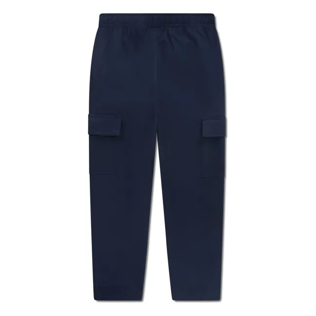 Pantalon Cargo Cordon Coton Bio | Bleu marine