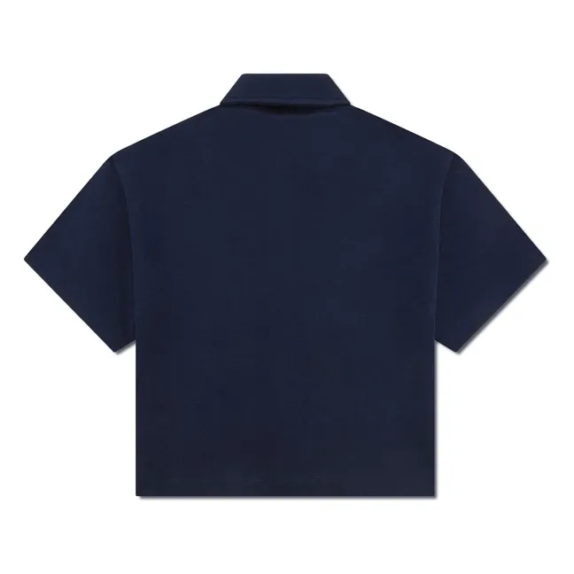 Polo Oversize Logo Coton Bio | Bleu marine